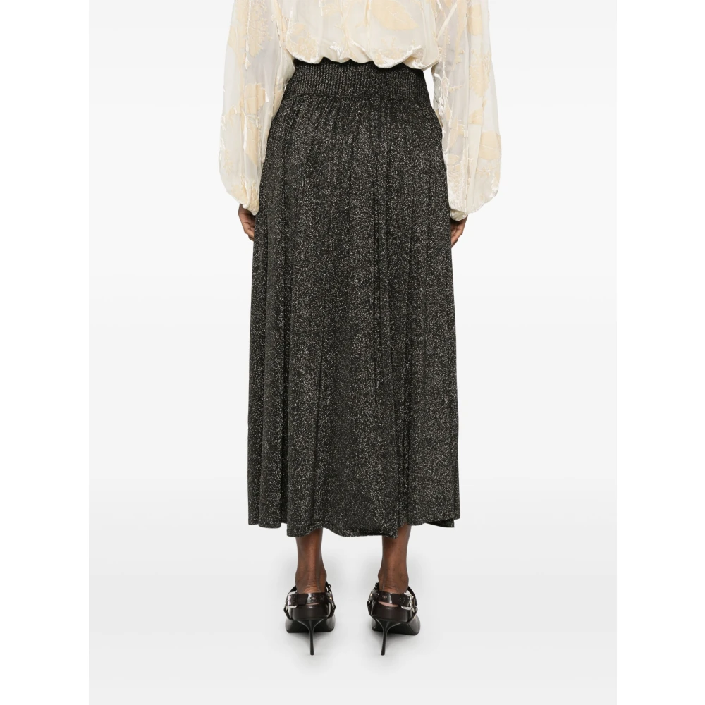 Zimmermann Metallic Crush Rok Zwart Goud Gebreid Black Dames