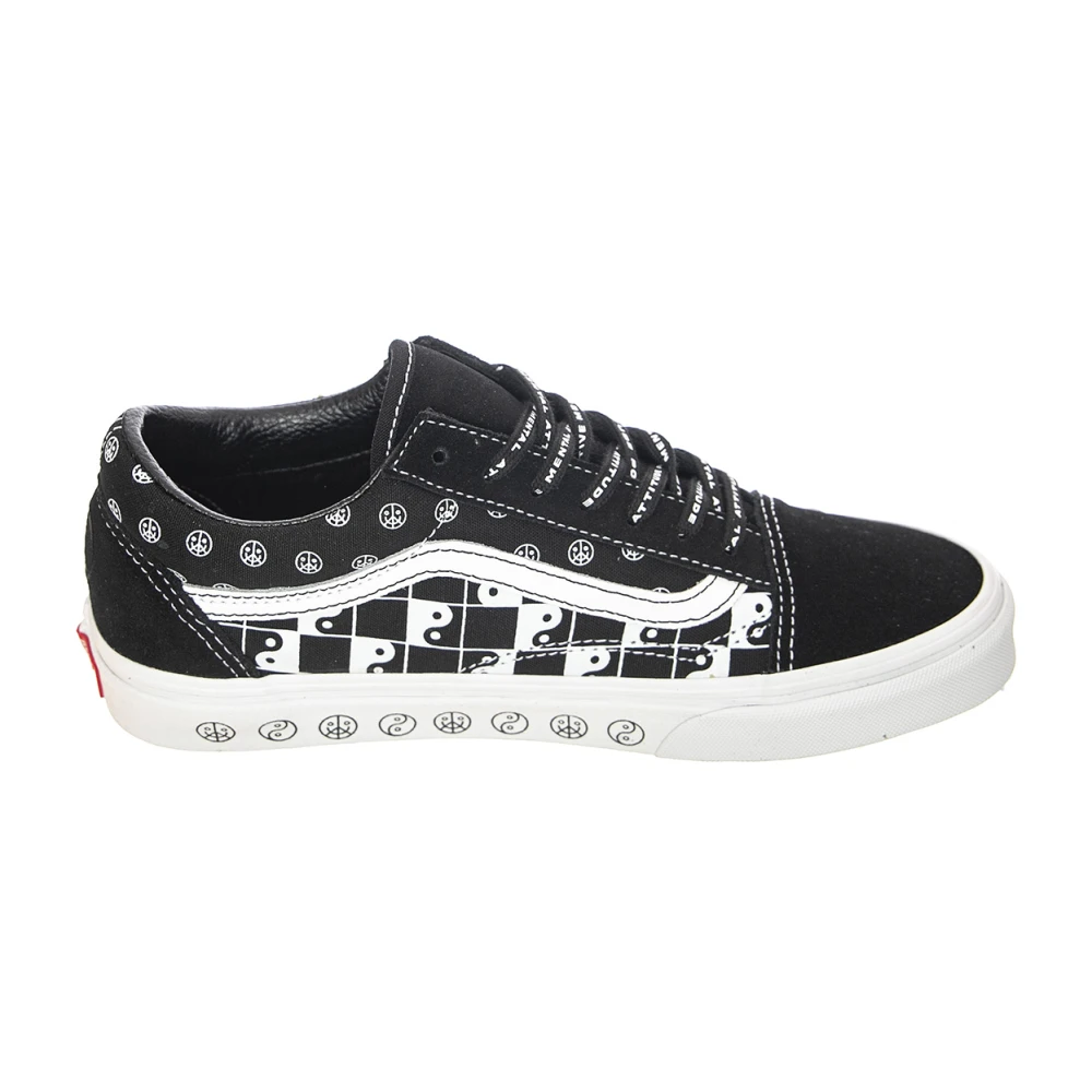 Vans Leopard Print Low-Profile Lace-Up Sneakers Black, Herr