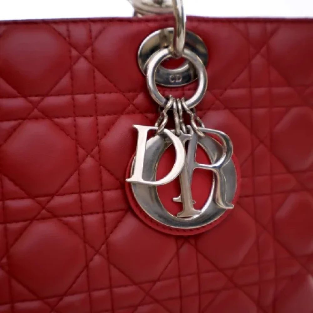 Dior Vintage Pre-owned Leather handbags Red Dames