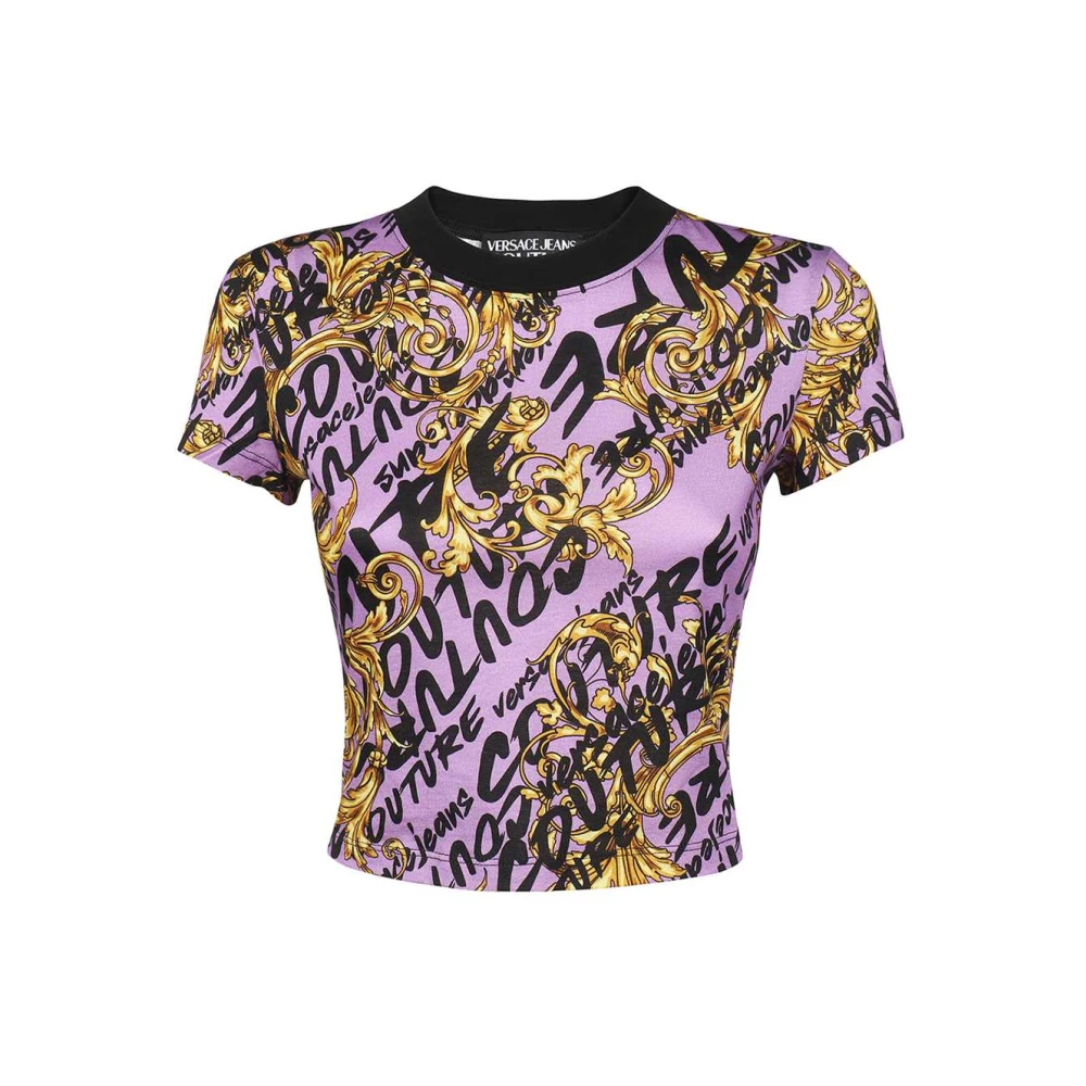 Versace Jeans Couture Logo Print Bomull T-Shirt Multicolor, Dam