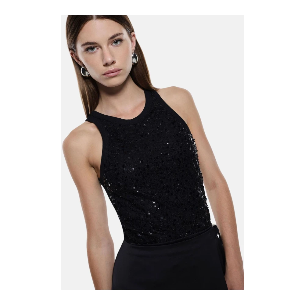 Imperial Mouwloze Top Black Dames