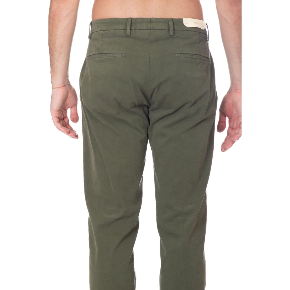 Briglia Geplooide katoenen broek Green Heren