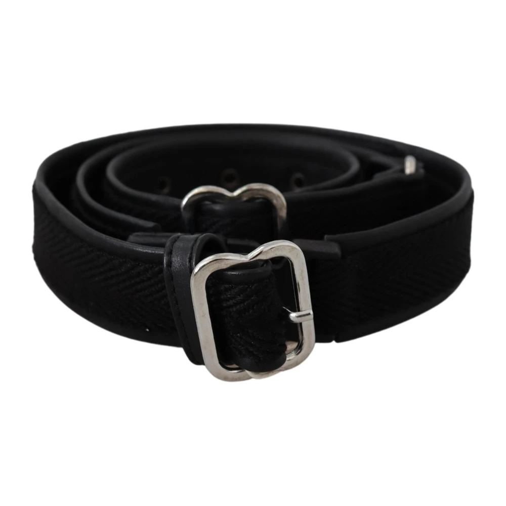 Gianfranco Ferré Women's Black Leather Waist Belt With Chrome Buckle