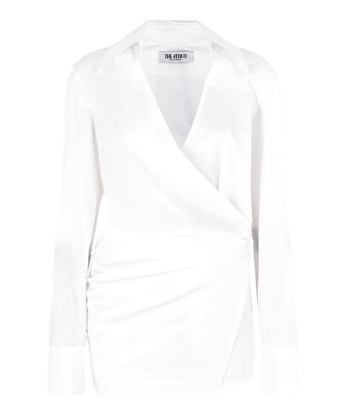 robe-chemisier-mini-en-coton-blanc