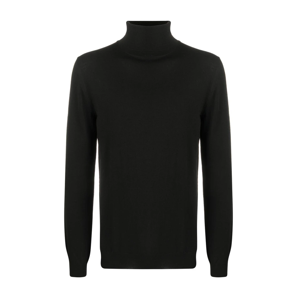 Zanone Zwarte Flexwool Dolcevita Sweaters Black Heren