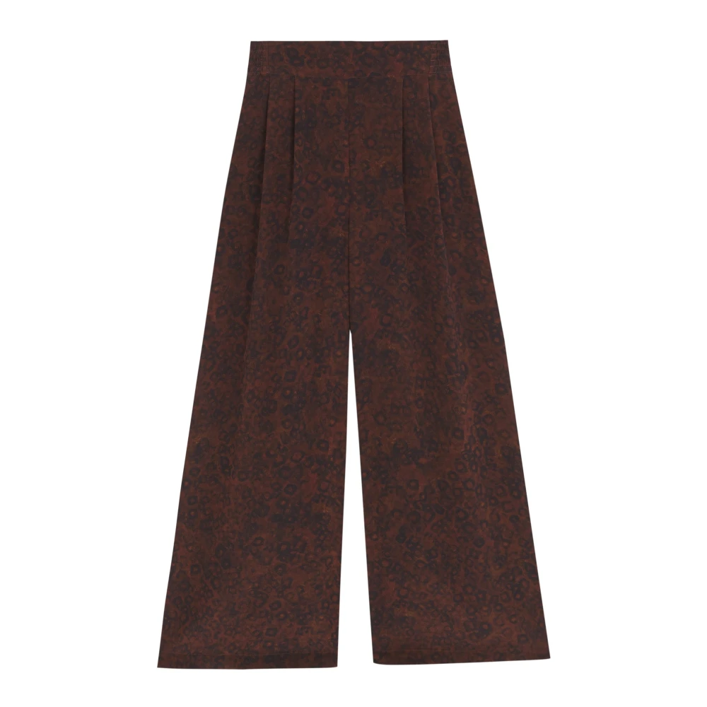 Cortana Women's Red Wide Trousers, Xs, Karlie, Silk Trousers Hoop Print
