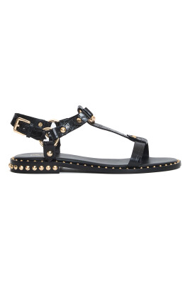 black-crocodile-print-flat-sandals