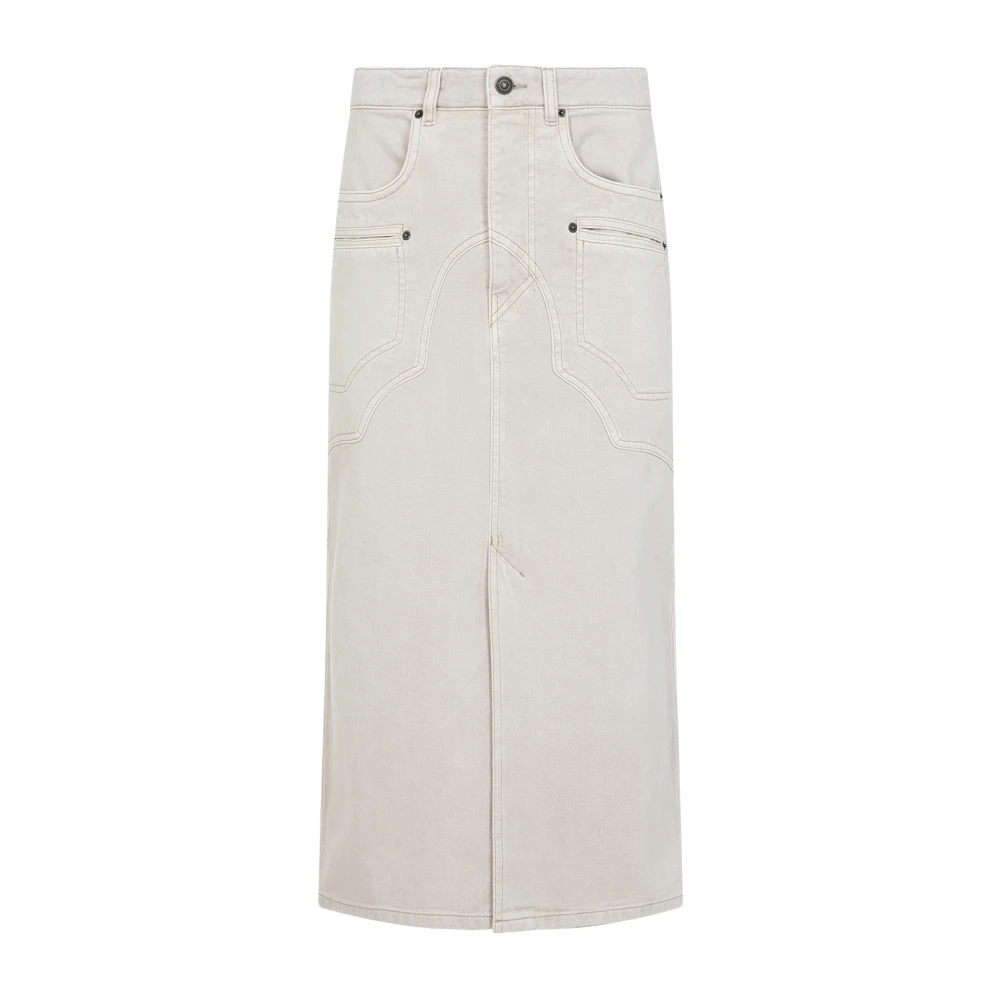 Isabel marant Midi Rok in Britt Stijl Beige Dames