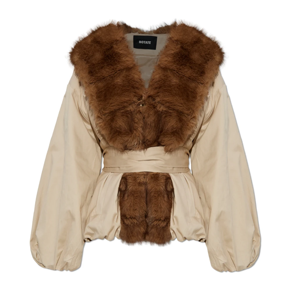Rotate Birger Christensen Jacket With Belt - Female - Light Jackets - Beige - S - Jackets