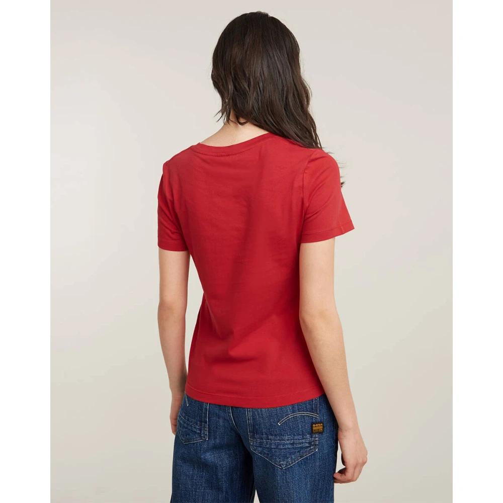 G-Star Glanzende Lange Mouw Top Red Dames