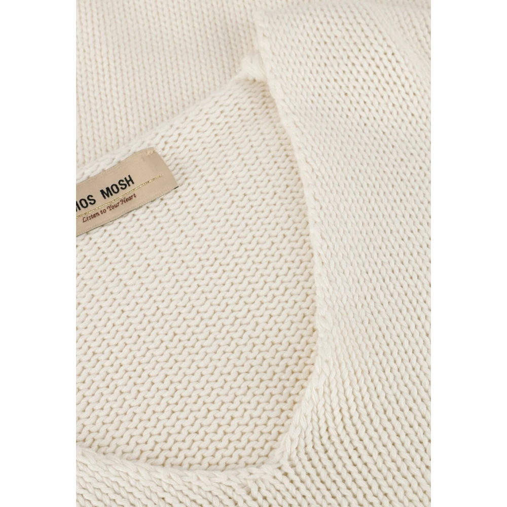 MOS MOSH Witte V-hals Gebreide Trui Beige Dames