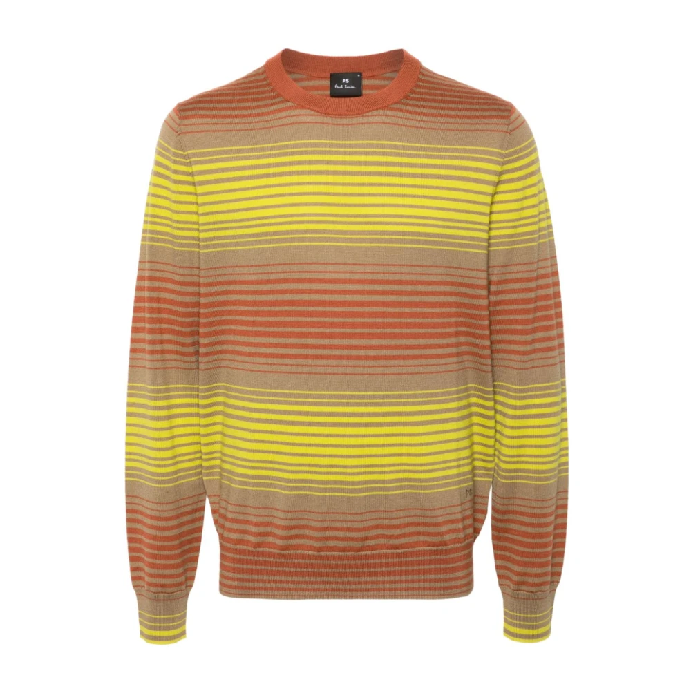 PS By Paul Smith Groene Gestreepte Merinowol Trui Multicolor Heren