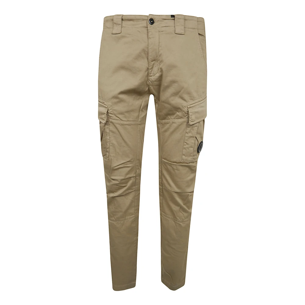 C.p. Company Men's Beige Stretch Sateen Ergonomic Lens Cargo Pants