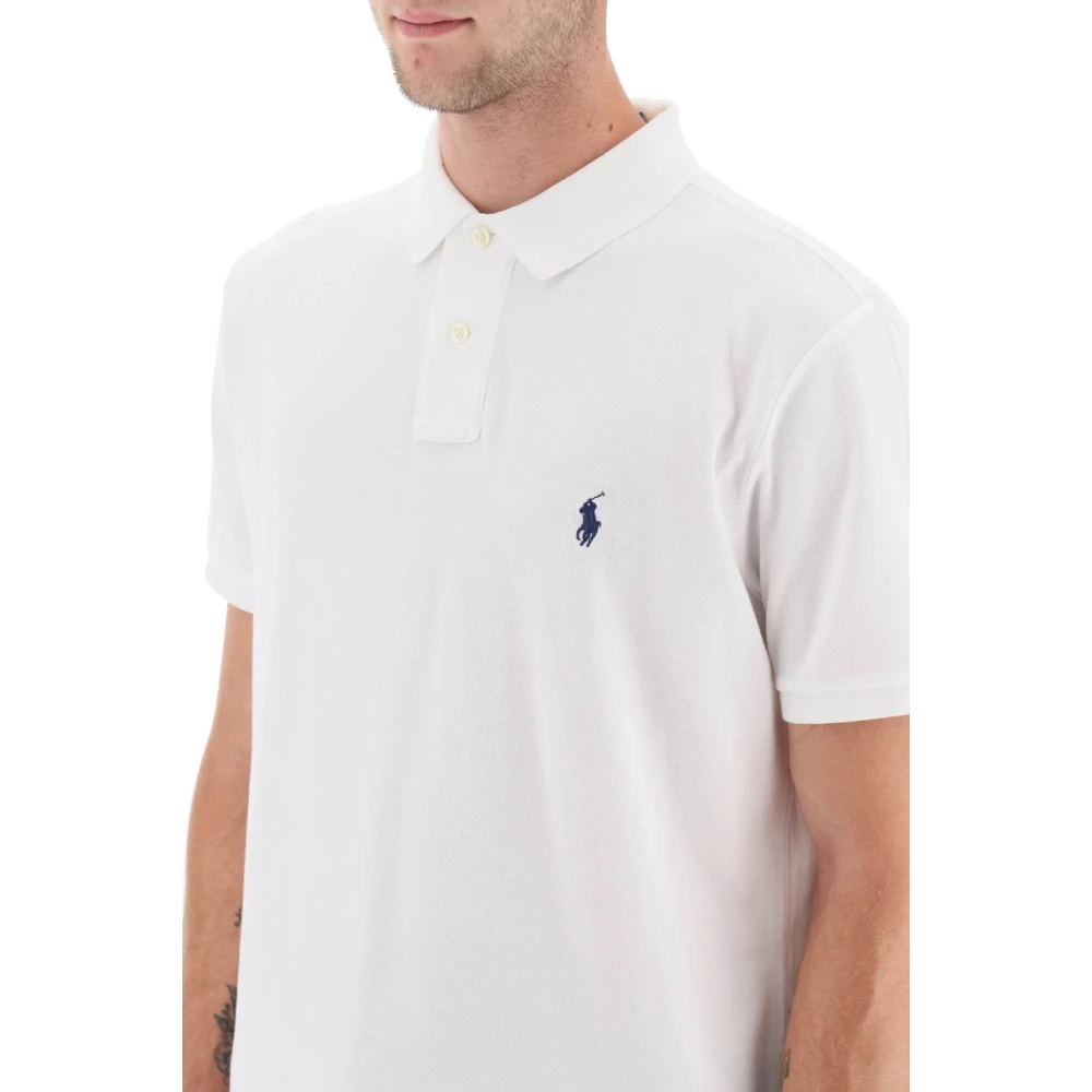 Polo Ralph Lauren Iconisch Logo Geborduurd Piqué Katoenen Polo Shirt White Heren