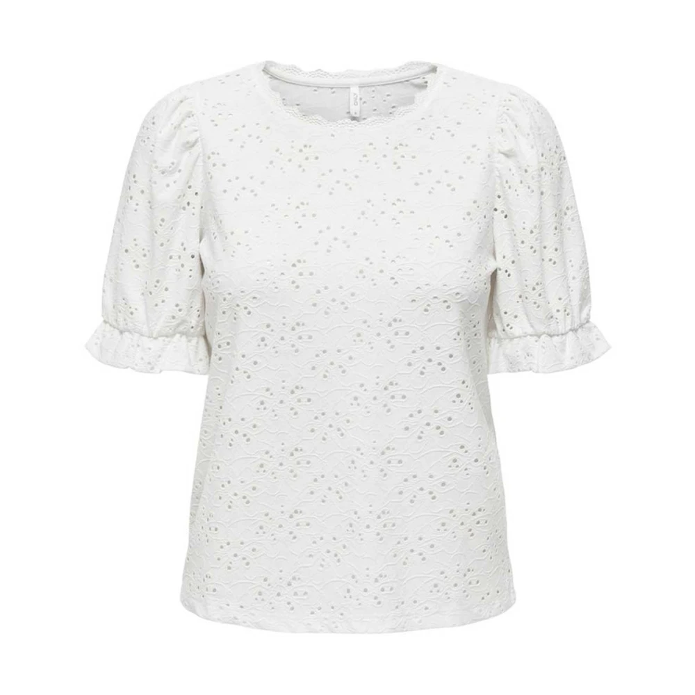 Only Smilla Puff Sleeve T-Shirt White Dames