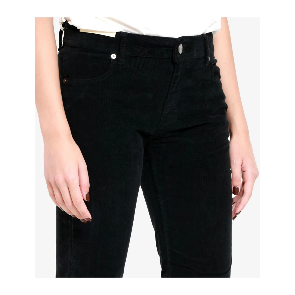 PT Torino Zwarte Fluweel Flare Jeans Black Dames