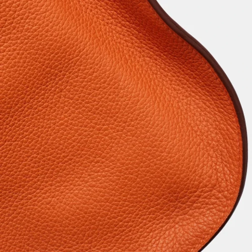 Hermès Vintage Pre-owned Leather crossbody-bags Orange Dames