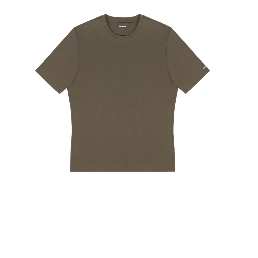 People of Shibuya Ultra-lichte katoenen T-shirt met reflecterend logo Green Heren