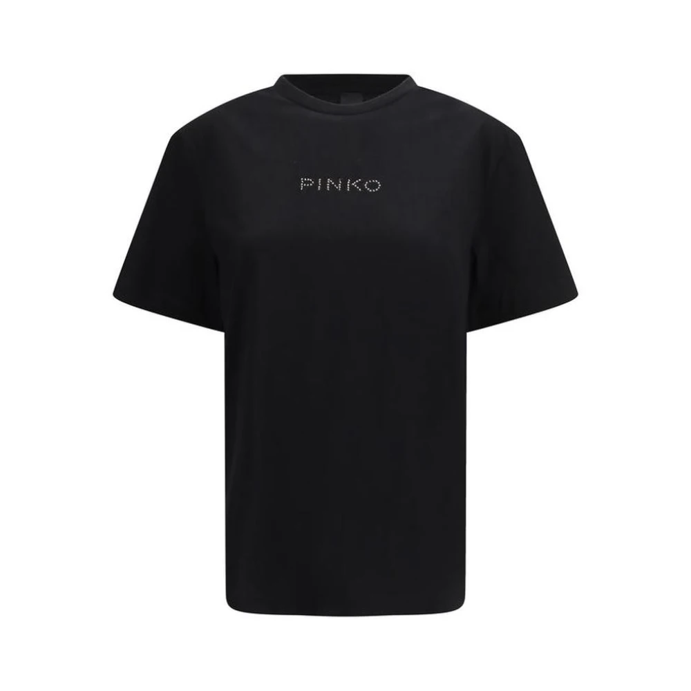 Pinko Women's Black Classic Cotton Crew Neck T-Shirt