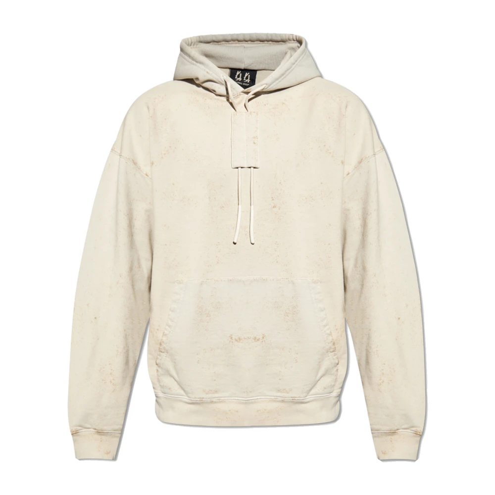 44 Label Group Hoodie met uitsparingen Beige Heren
