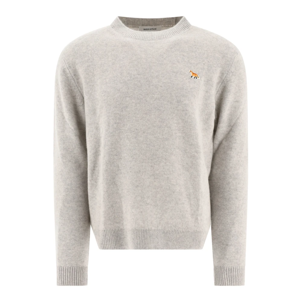 Maison Kitsuné Grijze Melange Regular Jumper Gray Heren