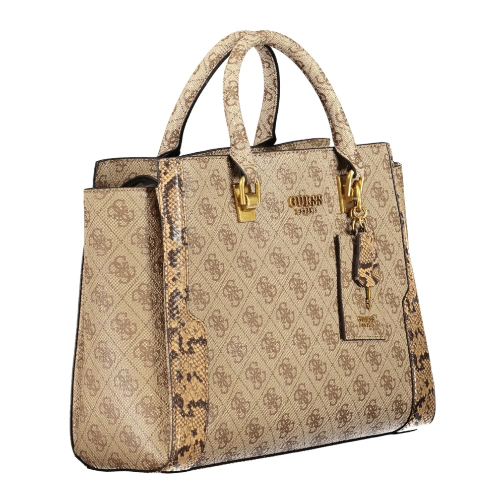 Guess Beige Dameshandtas met Verstelbare Band en Meerdere Compartimenten Beige Dames