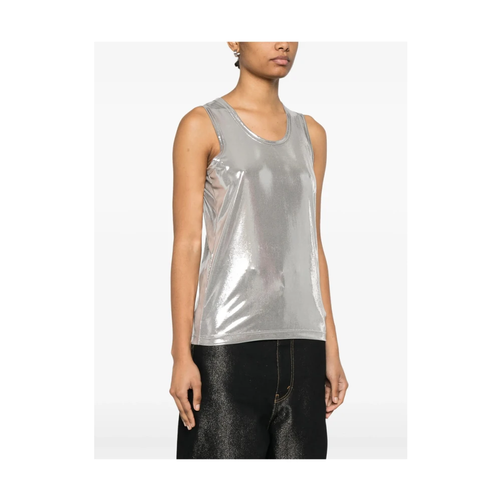 Junya Watanabe Zilveren Scoop Neck Mouwloos T-shirt Gray Dames