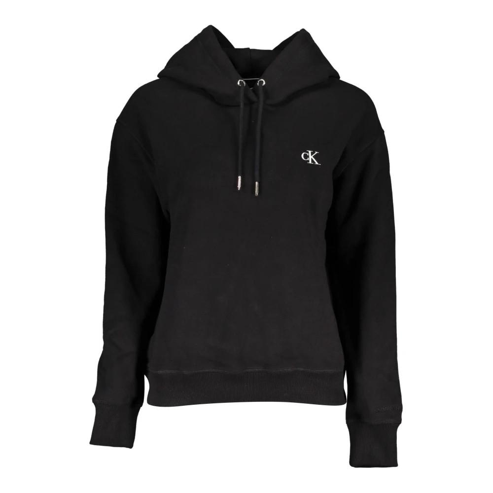 Calvin Klein Zwarte hoodie met geborduurd logo Black Dames