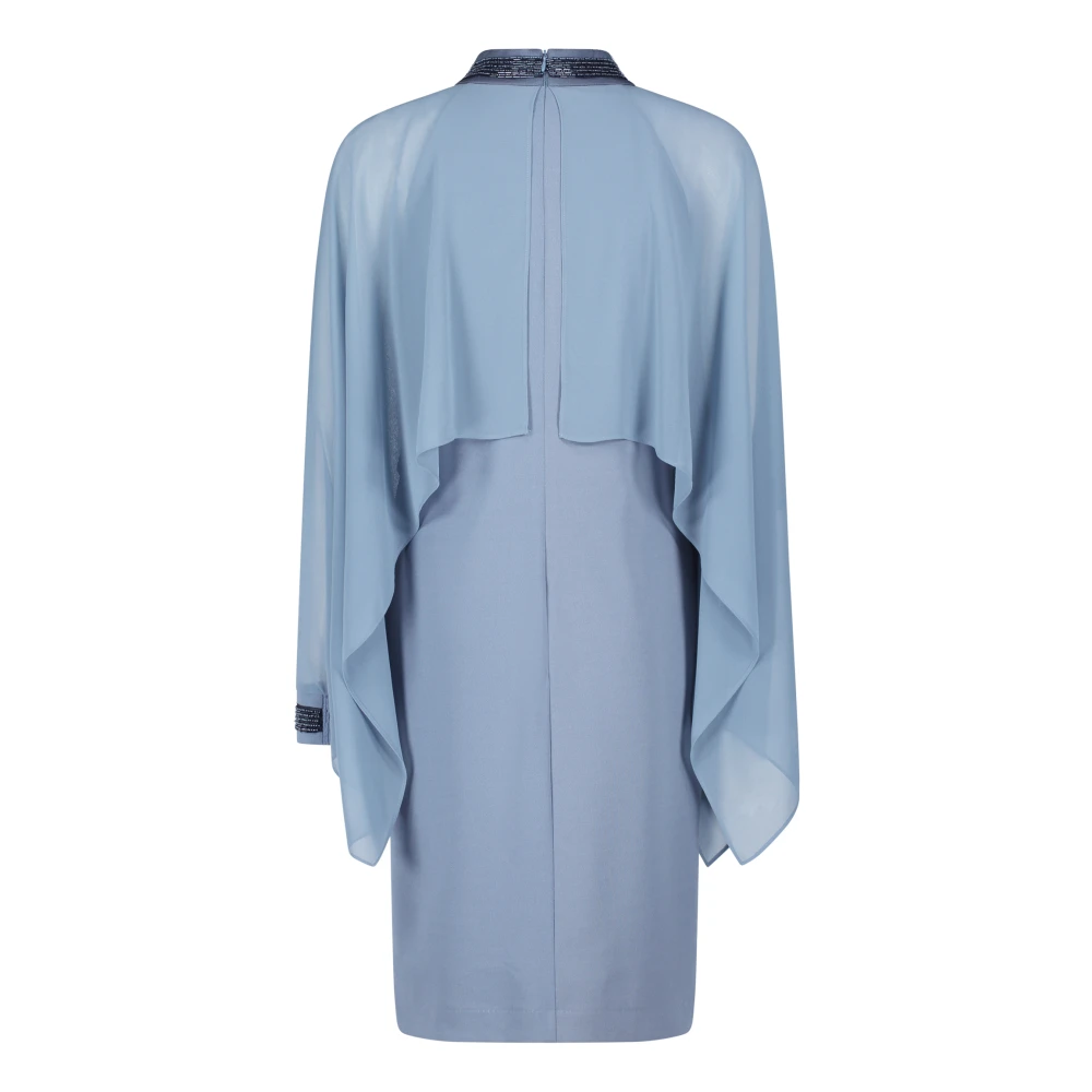 Vera Mont Elegante Cocktailjurk met Opstaande Kraag Blue Dames