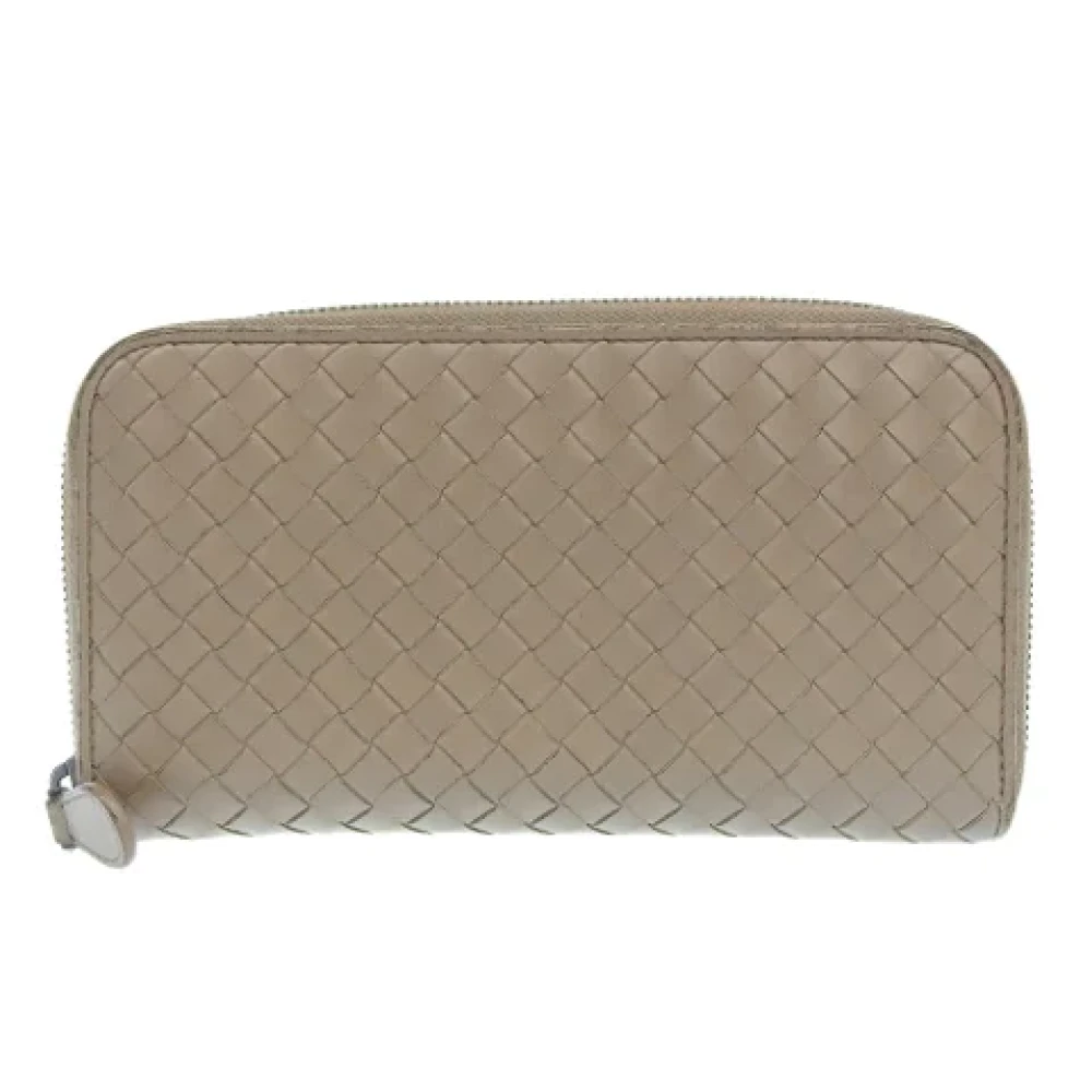 Bottega Veneta Vintage Pre-owned Leather wallets Beige Dames