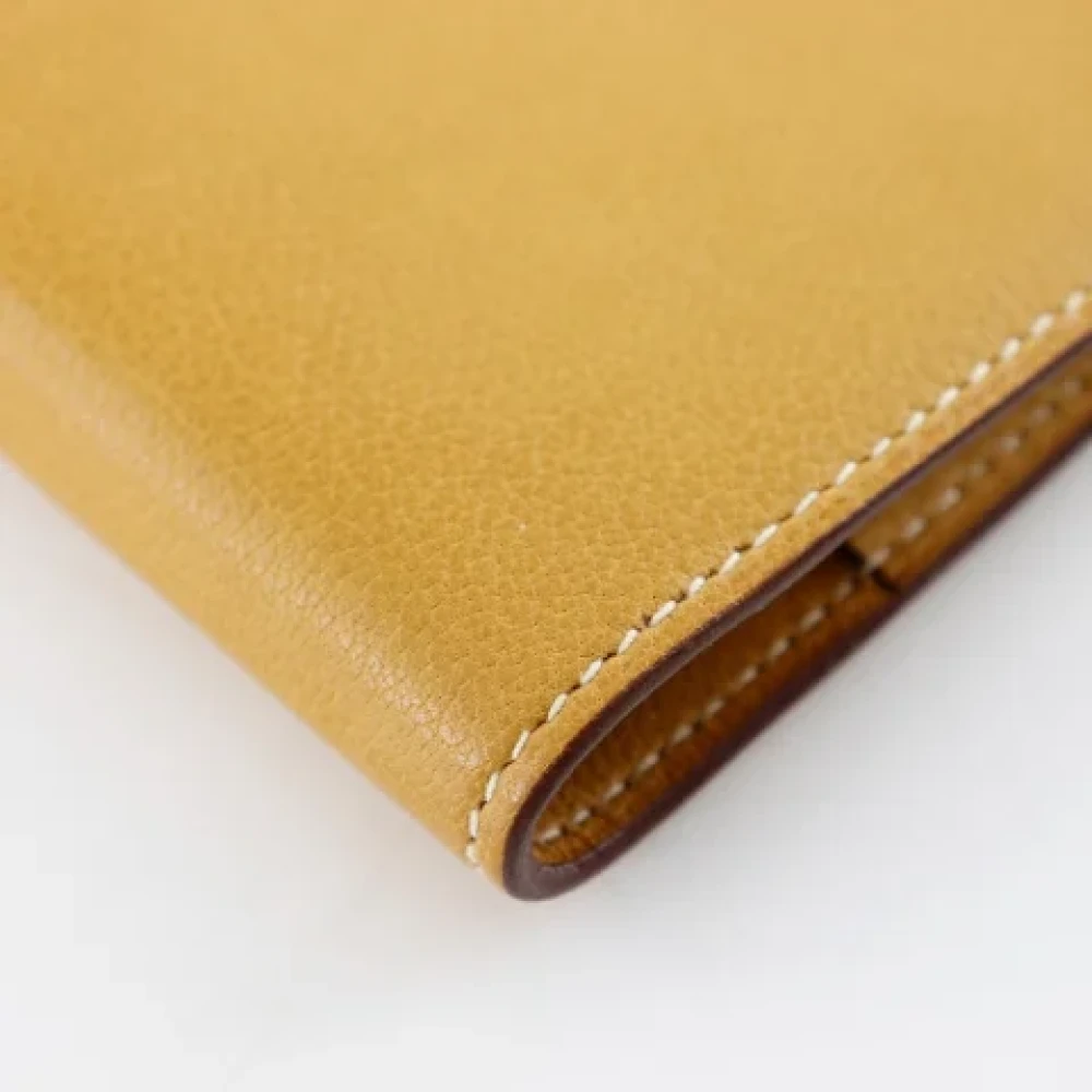 Hermès Vintage Pre-owned Leather wallets Yellow Dames