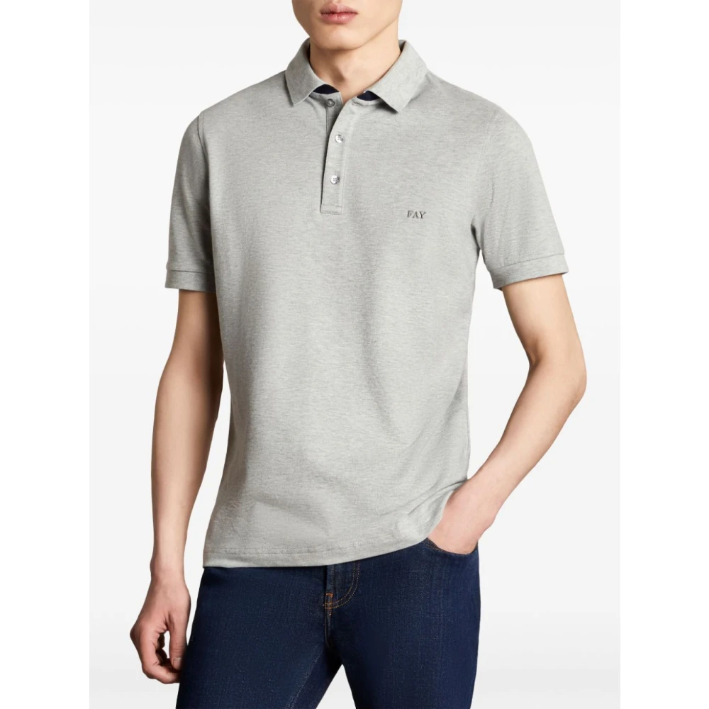 Fay Klassiek Poloshirt in Diverse Kleuren Gray Heren