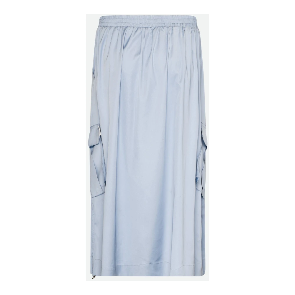 Twinset Blauwe Cargo Midi Rok met Elastische Tailleband Blue Dames