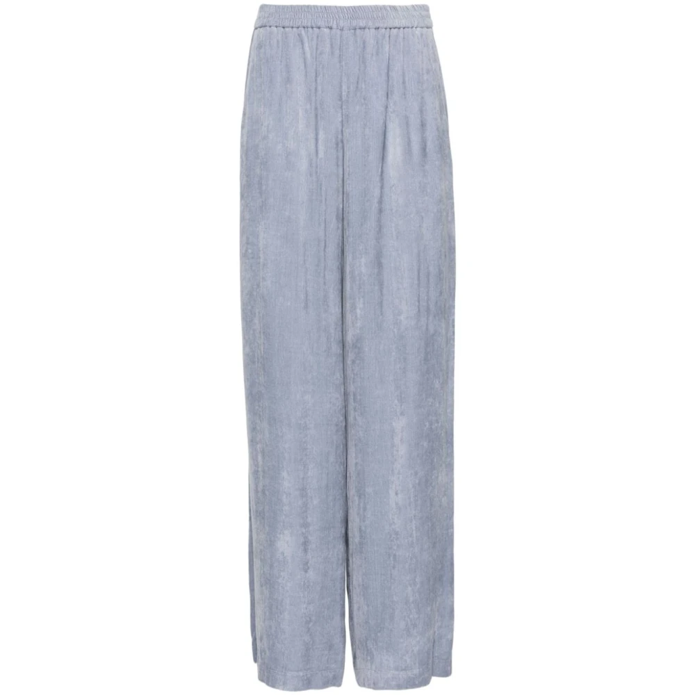 Forte Wijde Pijp Fluwelen Broek Grigio Blue Dames