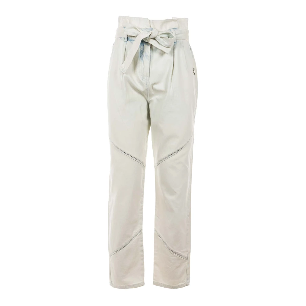 PATRIZIA PEPE Hoge witte jeans voor vrouwen White Dames