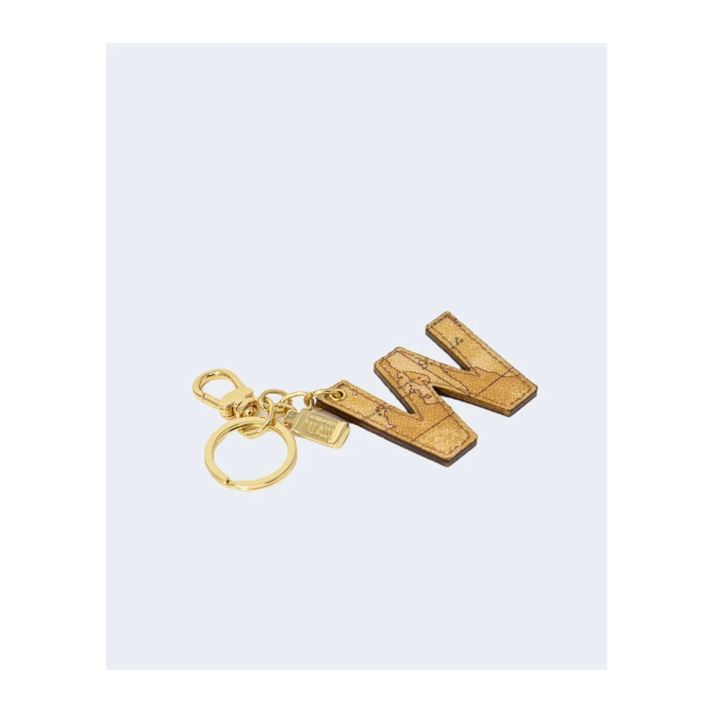 Alviero Martini 1a Classe Beige Leren Katoenen Sleutelhanger Accessoire Beige Dames