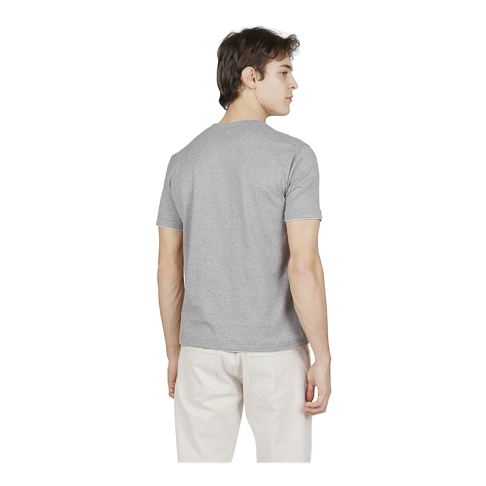 Eleventy Katoenen Jersey Ronde Hals T-Shirt Gray Heren