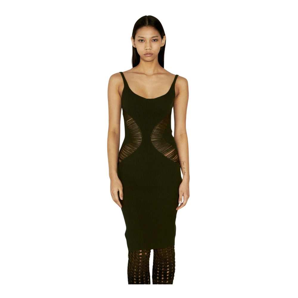 Isa Boulder Mini Jurk met Vetersluiting Black Dames