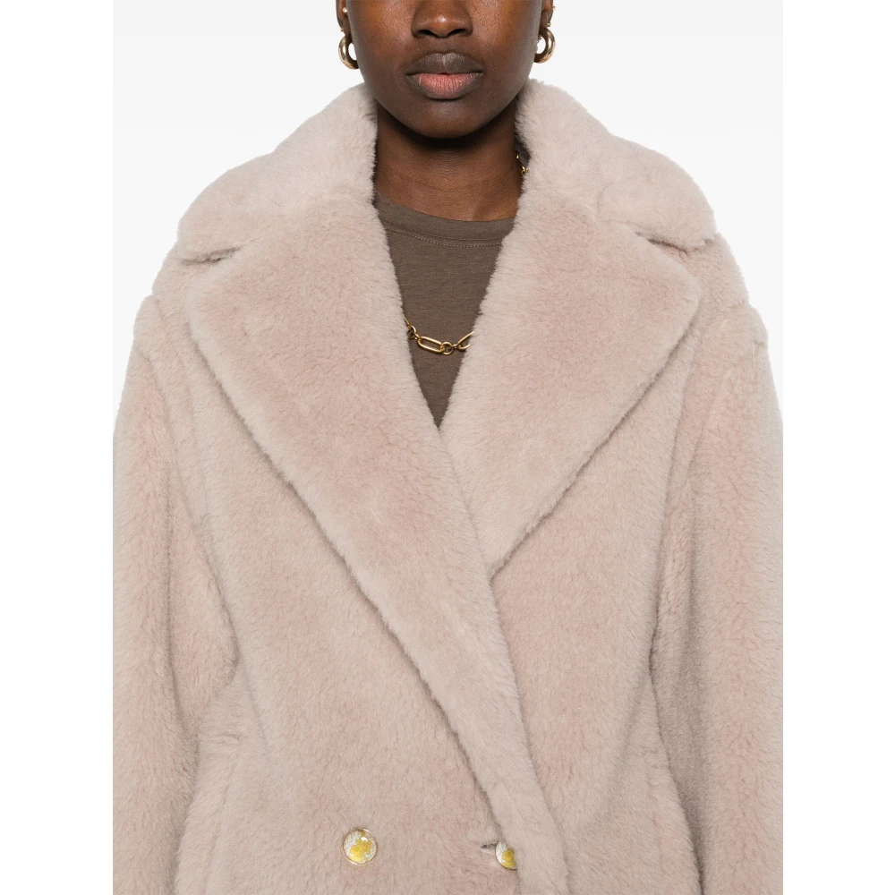 Max Mara Beige korte jas met gekruiste knoopsgat Beige Dames