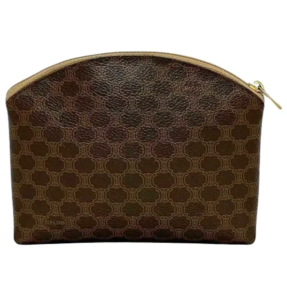 Celine Vintage Pre-owned Canvas clutches Brown Dames