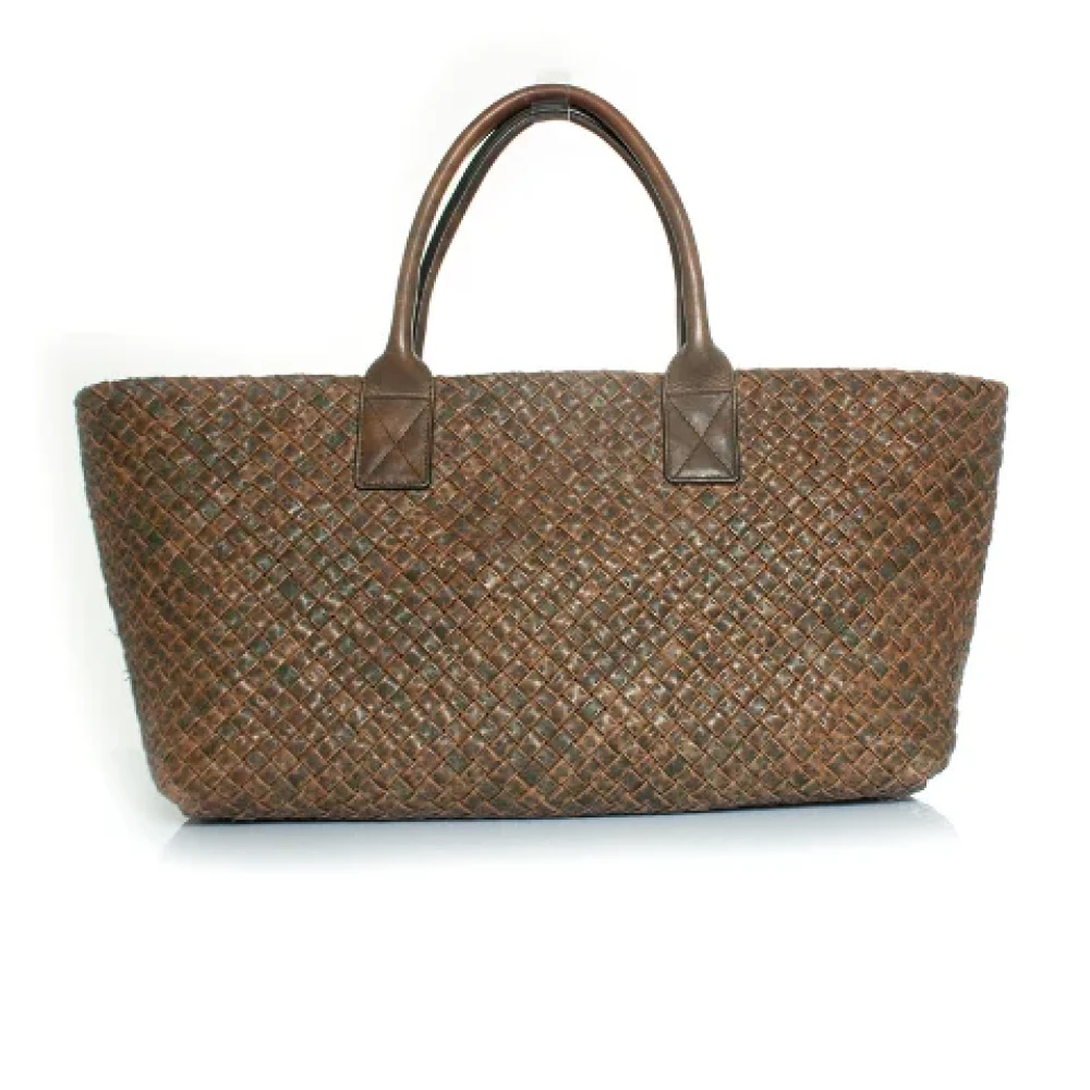 Bottega Veneta Vintage Pre-owned Leather shoppers Brown Dames
