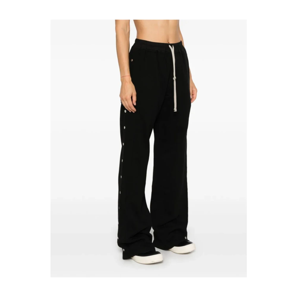 Rick Owens Zwarte broek met drukknoopsluitingen Black Dames