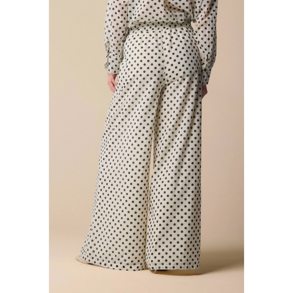 Kocca Wijde pijpen polka dot broek Beige Dames