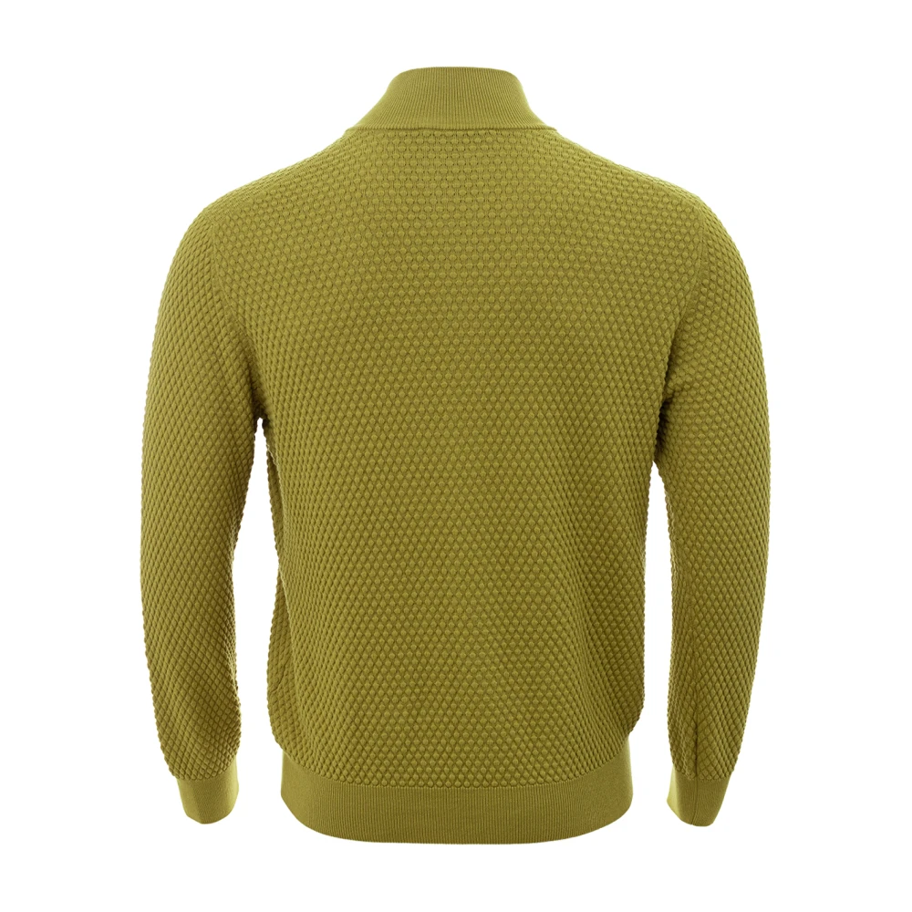 Gran Sasso Mosterd Cardigan Sweater Green Heren