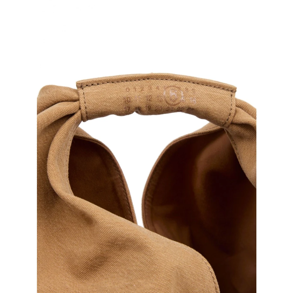 MM6 Maison Margiela Canvas Schoudertas met Gedrapeerde Details Beige Dames