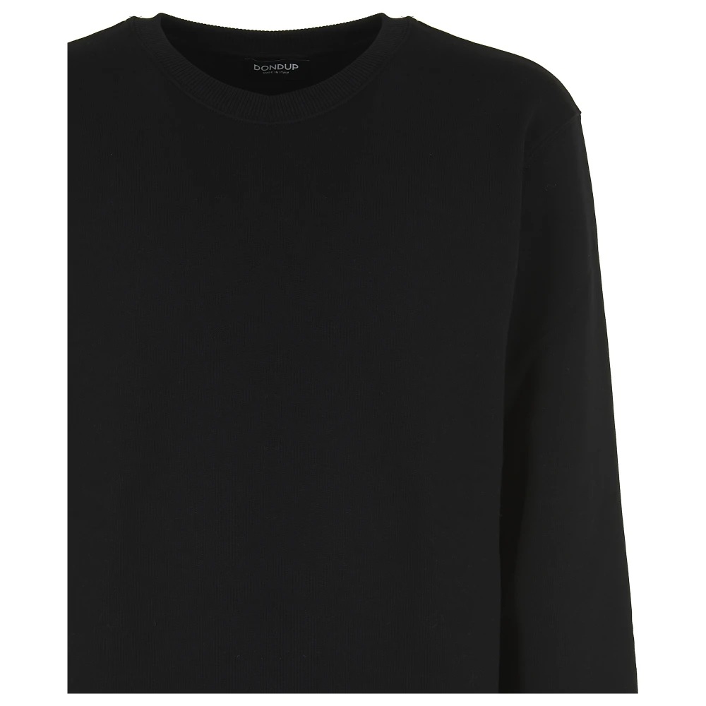 Dondup Zwarte Sweater met Logo Print Black Heren