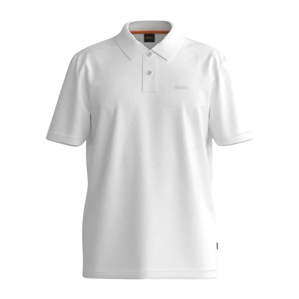 Hugo Boss Heren Slub Polo Shirt White Heren