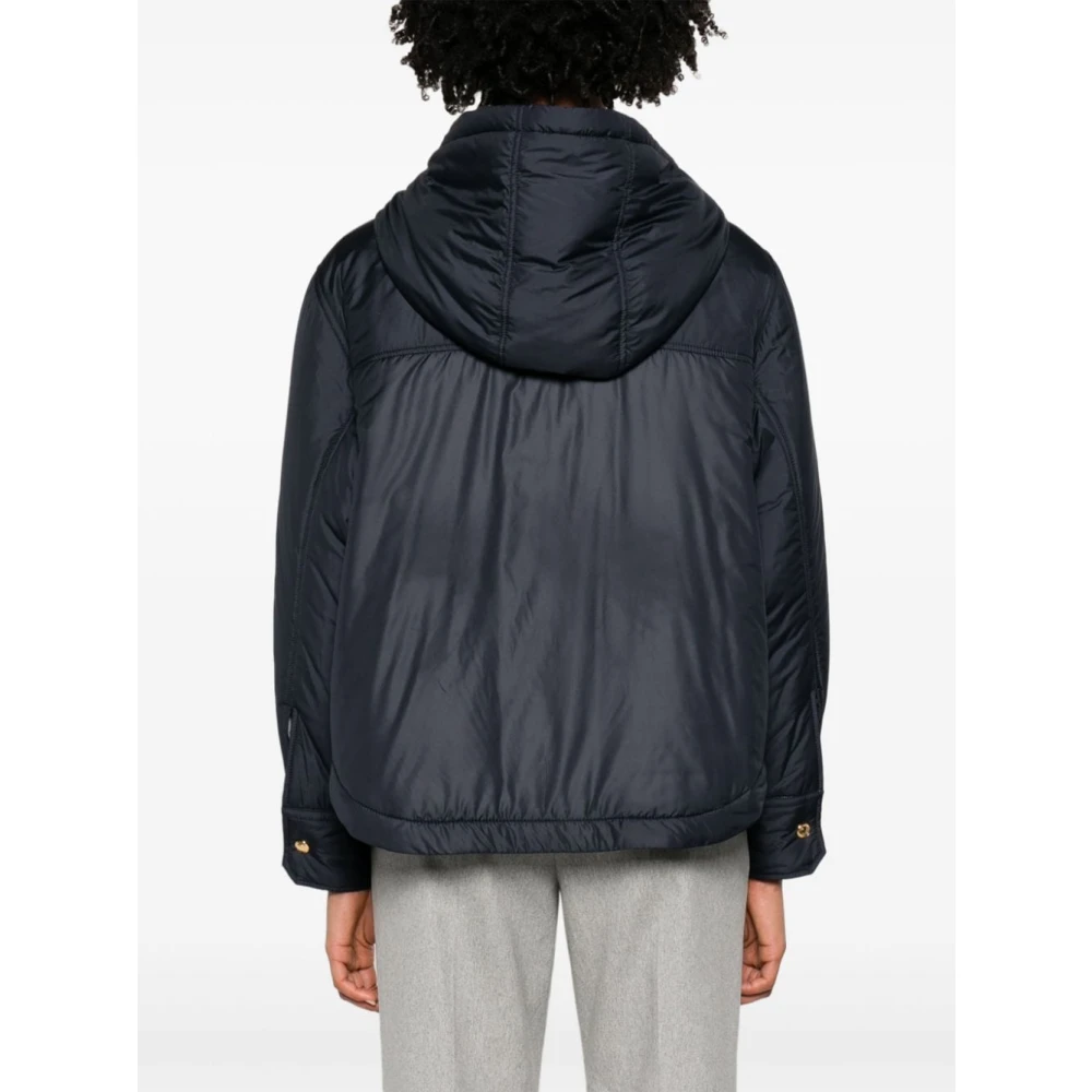 Thom Browne Blauwe Waterdichte Hoodie Blue Dames