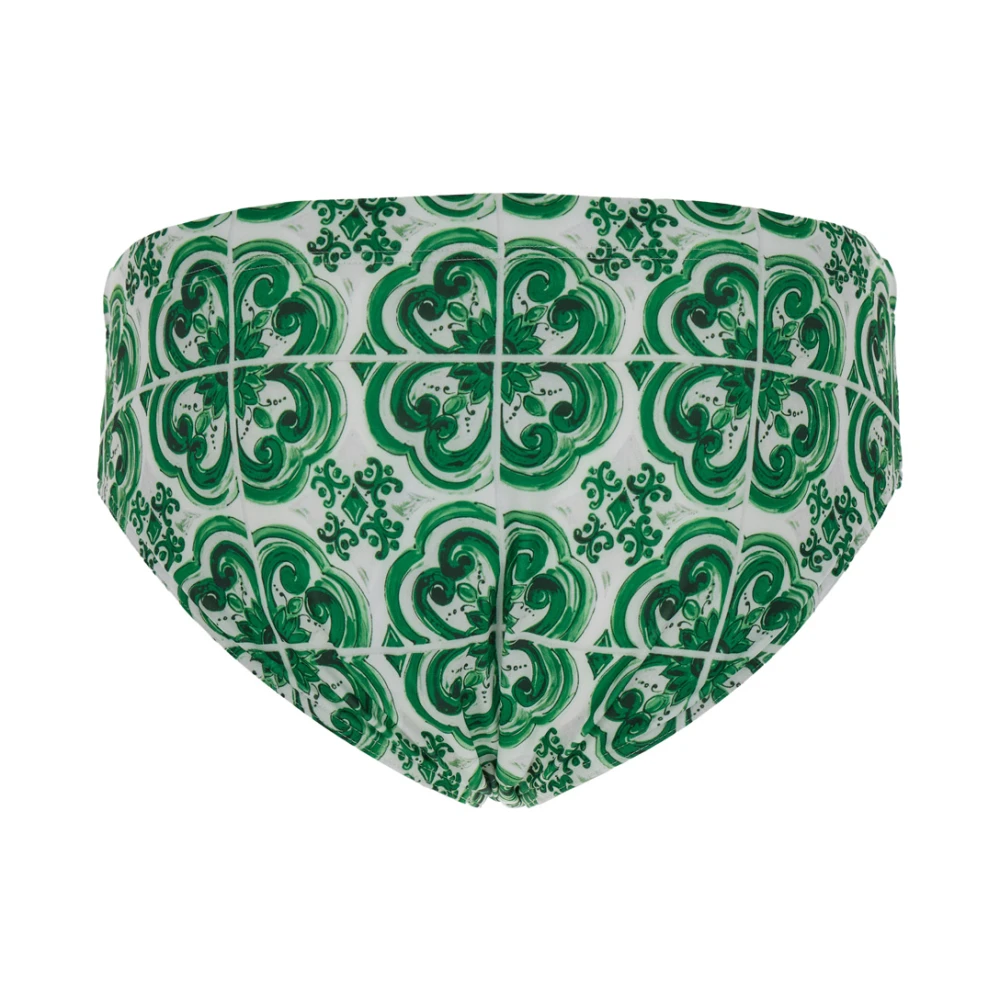 Dolce & Gabbana Zee Groene Maiolica Print Kleding Multicolor Heren