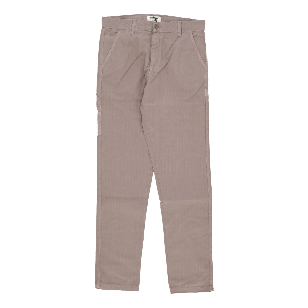 Cat Brown Grey Carpenter Ripstop Cotton Trousers - Male - Straight Trousers - W34 - Trousers
